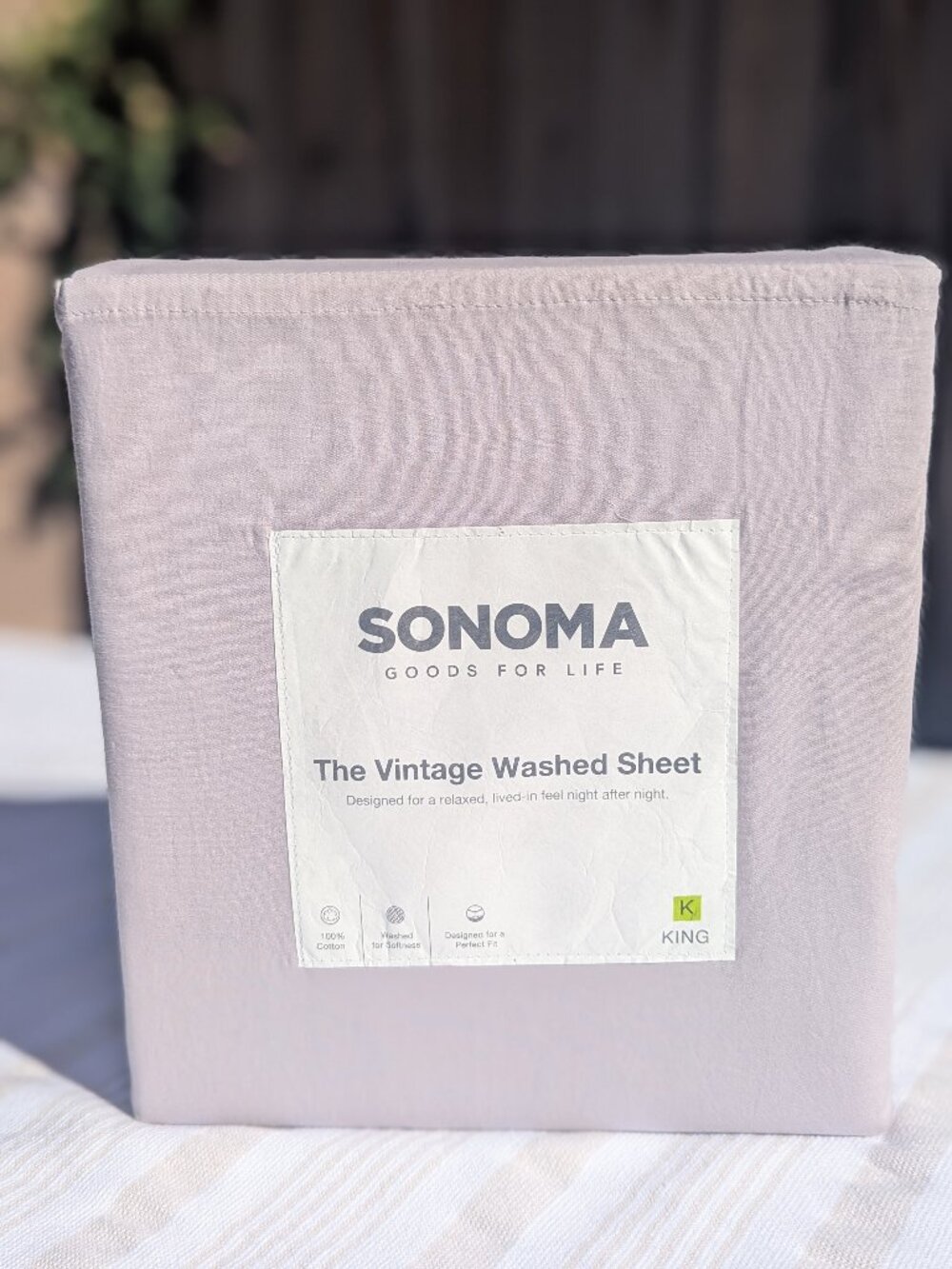 Sonoma Vintage Wash 4-Piece King Sheet Set - Purple (Color Code 530)